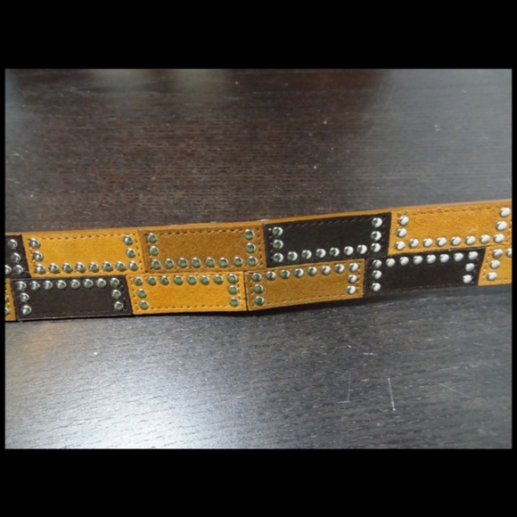 Michael Kors Suede Leather Studded Patchwork Belt - Small main image 4